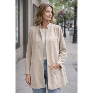 Dear Scarlett Open Front Long Blazer Brocade Print Sz XL NWT